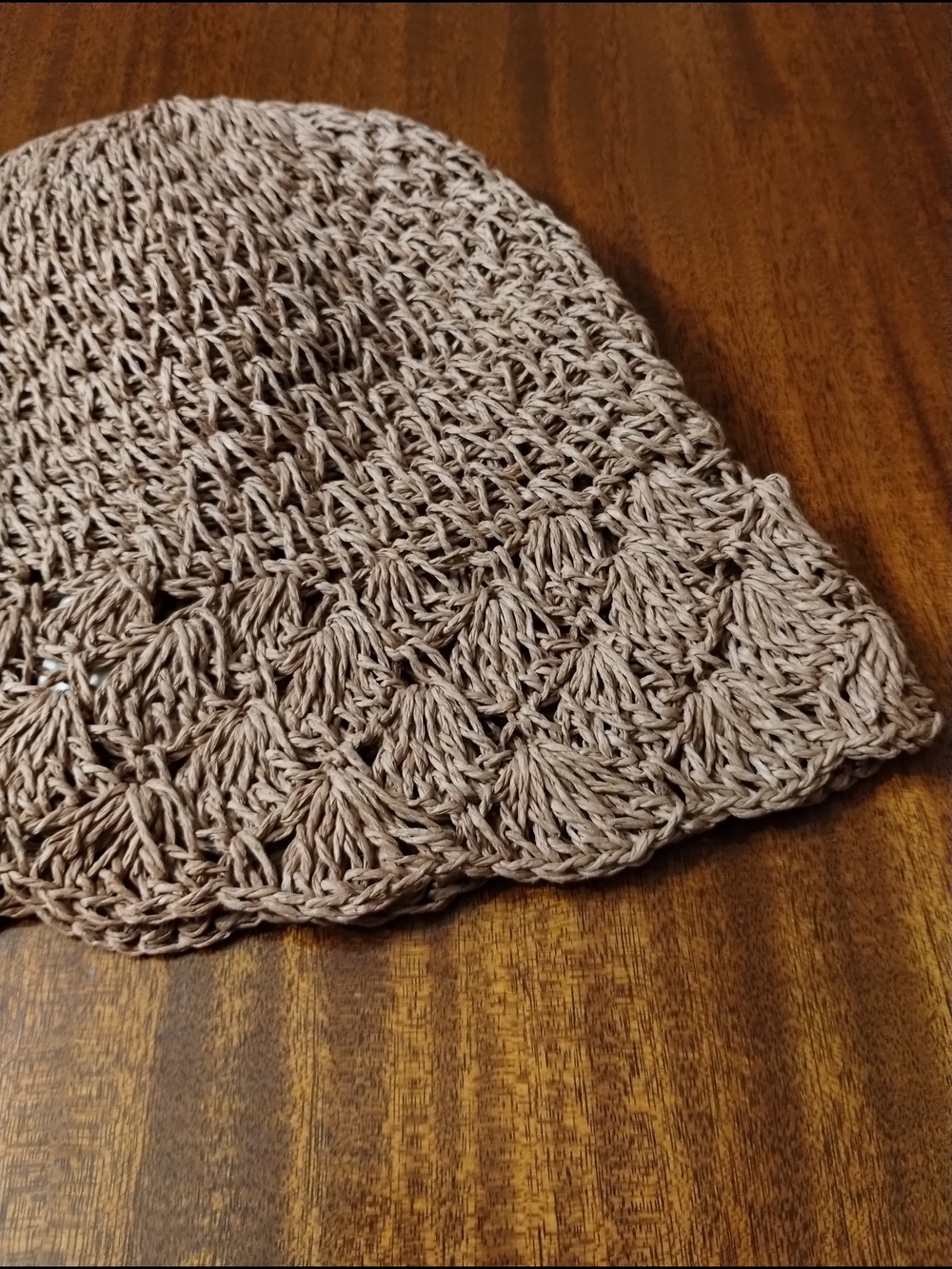 🆕 Straw, Crochet Knit Women's Hat in Dusty Rose